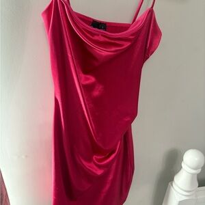 Sleek Pink Satin Dress